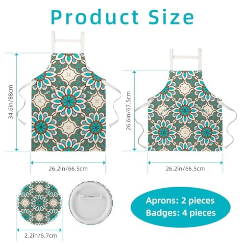 Tablier de cuisine pour restaurant et bistrot avec motif mandala - 2