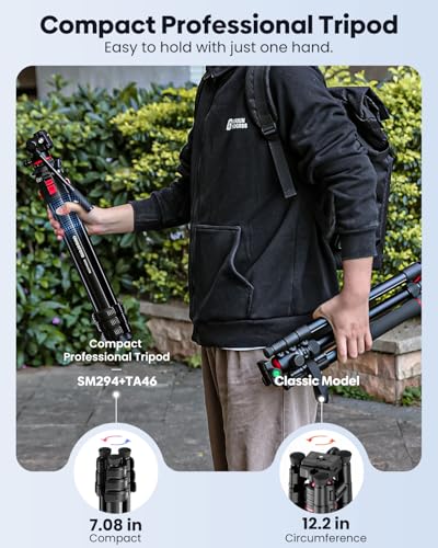 Image of CAMBOFOTO 68 inch Heavy Duty Tripod, Video Tripod with Fluid Head