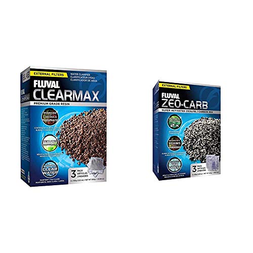 Fluval Aquarium Filter Media Replacement Bundle, 3-Pack ClearMax Phosphate Remover and Zeo-Carb