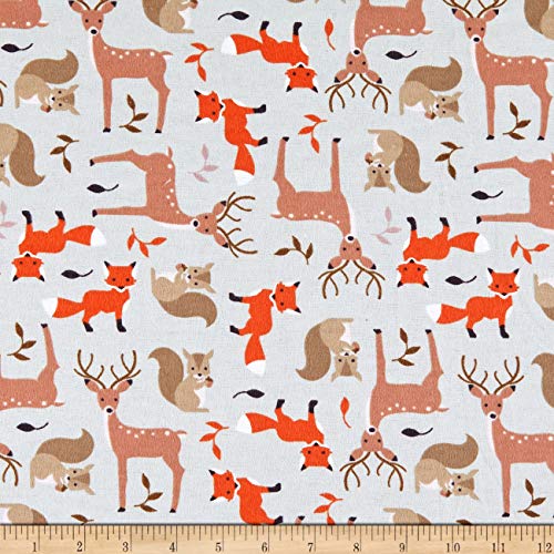 Flannel Tame Critters Cream, Fabric by the Yard