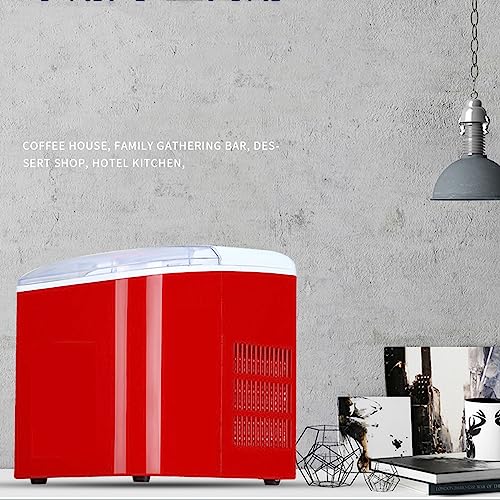 Fabricadora de hielo portátil compacta automática 26kg roja miniatura 4