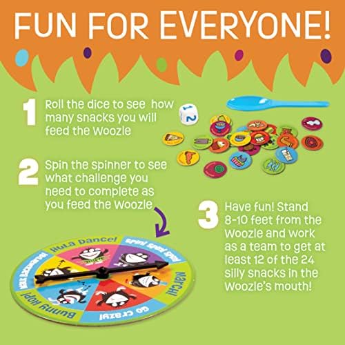 Peaceable Kingdom Feed The Woozle Cooperative Game for 2 to 5 Kids Ages 3+ - Learn Social Skills While Completing Physical Challenges 3