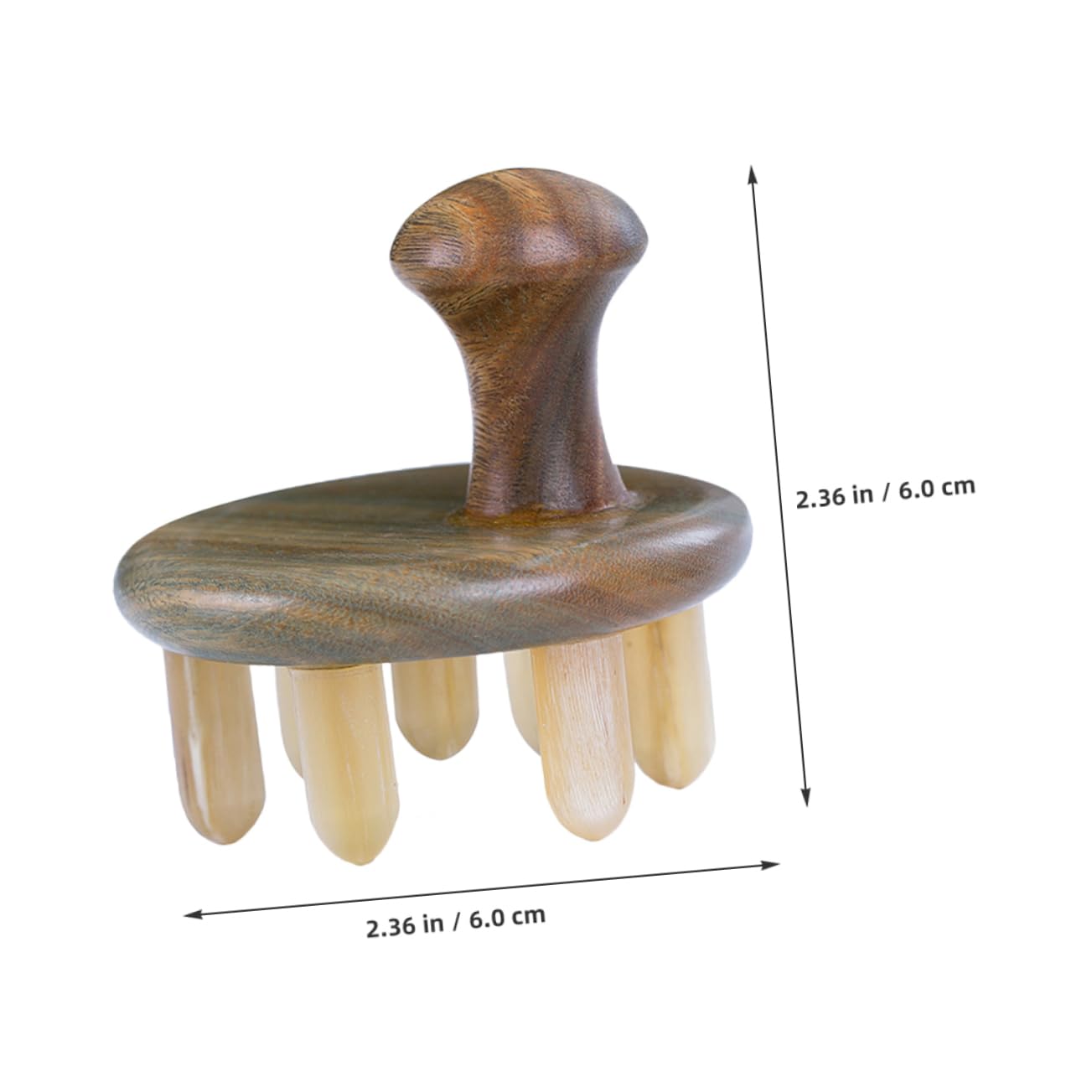 Didiseaon Horn Massage Comb Masseur Plugs Rattan Massage Comb for Hair Brush Natural Comb Facial Rust Scalp Headband Padded Heated Stool Paws Scratcher Green Sandalwood Light Brown