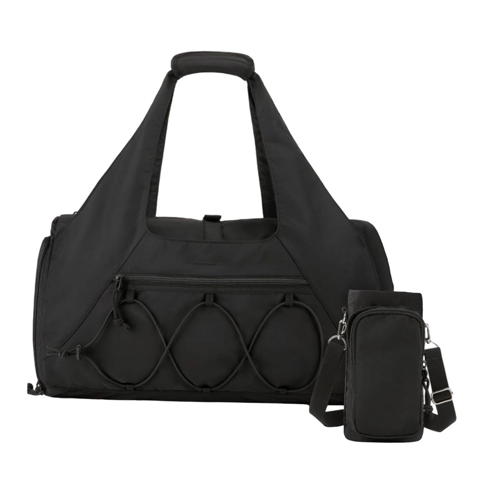 Gym Bag for Women with Wet Pocket Portable Tote Bag for Sports Workout Dance Black-image-24