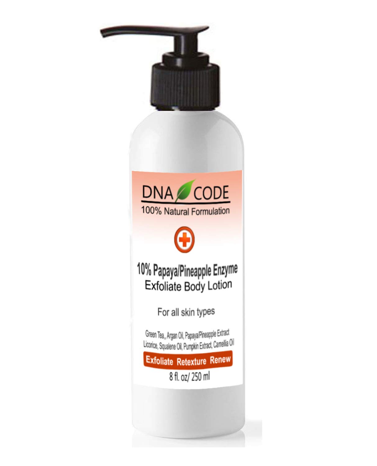 10% Papaya Pineapple Enzyme Clear Skin Body Lotion w/Argireline, Hyluronic Acid, Glycolic Acid, Vit. C, E, CoQ10