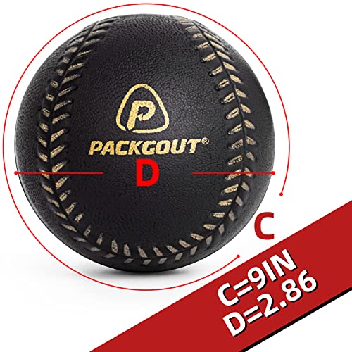 Packgout Soft Baseballs, Foam Baseballs For Kids Teenager Players Training Balls 10Pcs (Black) With Black Baseball Cap #TOP1