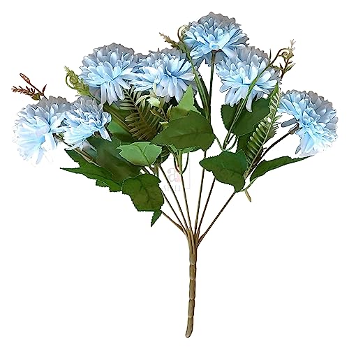 Image of Art Street Artificial Flower Bunch| Silk Blue Hydrangea Flower for Home| Bedroom, Living Room & Office Decoration |Christmas Day, New Year Set of 1 |11 Inch (Without Vase)