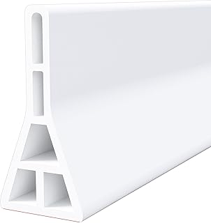 3.5" High Shower Threshold Water Dam, 39 IN Shower Water Splash Guard for Curbless Bath Shower Threshold Water Barrier Stopper for Wet and Dry Separation Bathroom and Kitchen (White/3.3FT)