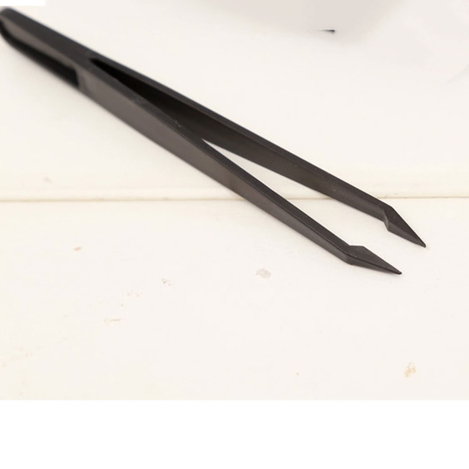 JINGYAN Pęsety Anti-static Curved Straight Black Tweezer Nail Art Beads Nipper Picking Eyelash Clip Sequins Rhinestones Tool