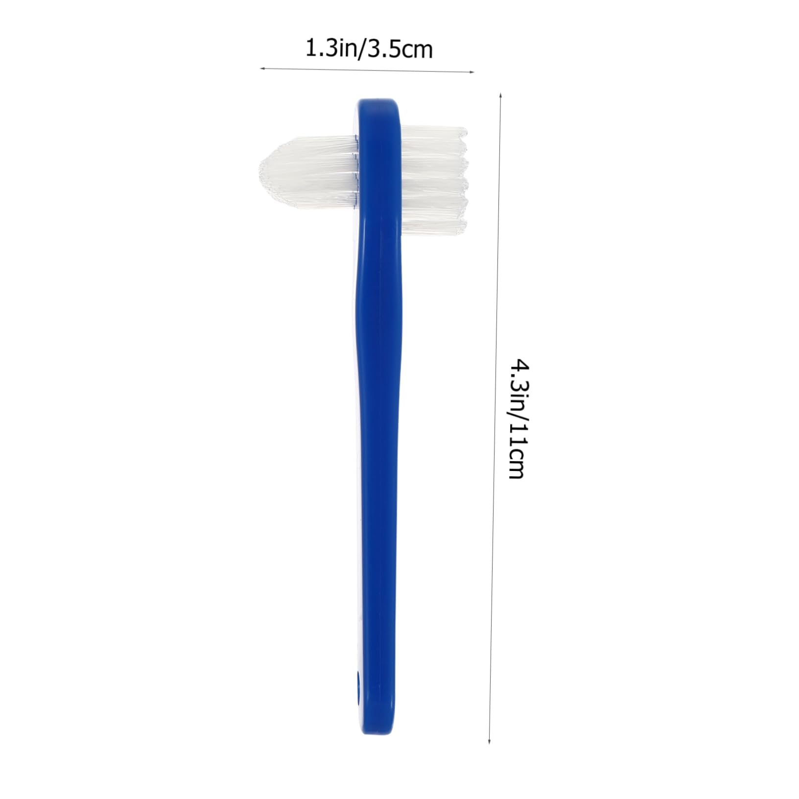 BEBEMOKO 2Pcs Dual Head Cleaning Shape False Brush White Blue for Oral Care Gentle Retainers and Dentures Particle Removal