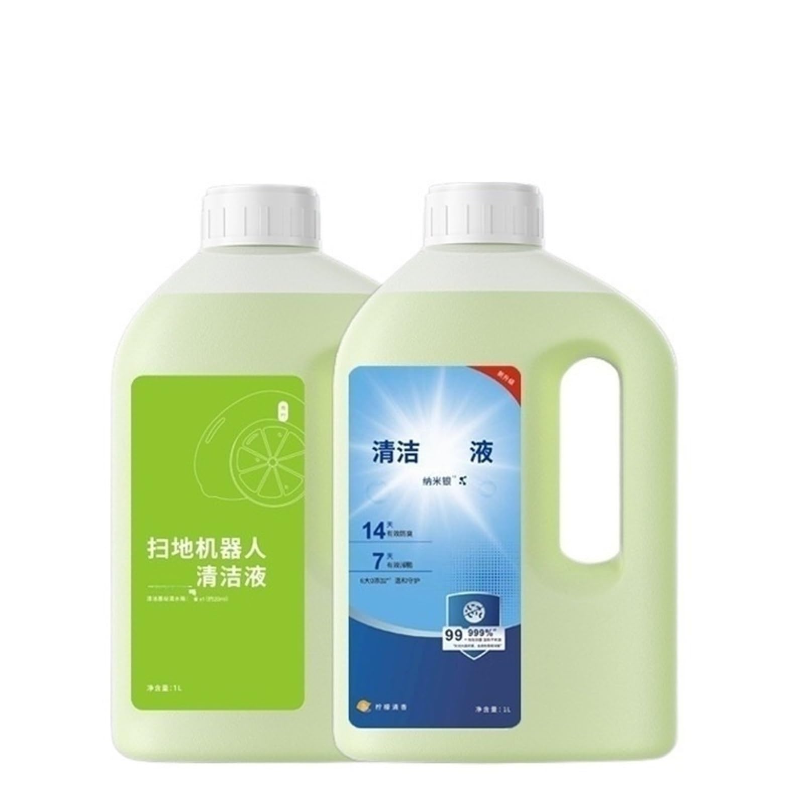 Solución limpiadora multisuperficie for suelos (2 botellas), compatible con ECOVACS DEEBOT X1/X2/T10/T20/T30. Agente de limpieza de repuesto.(A)