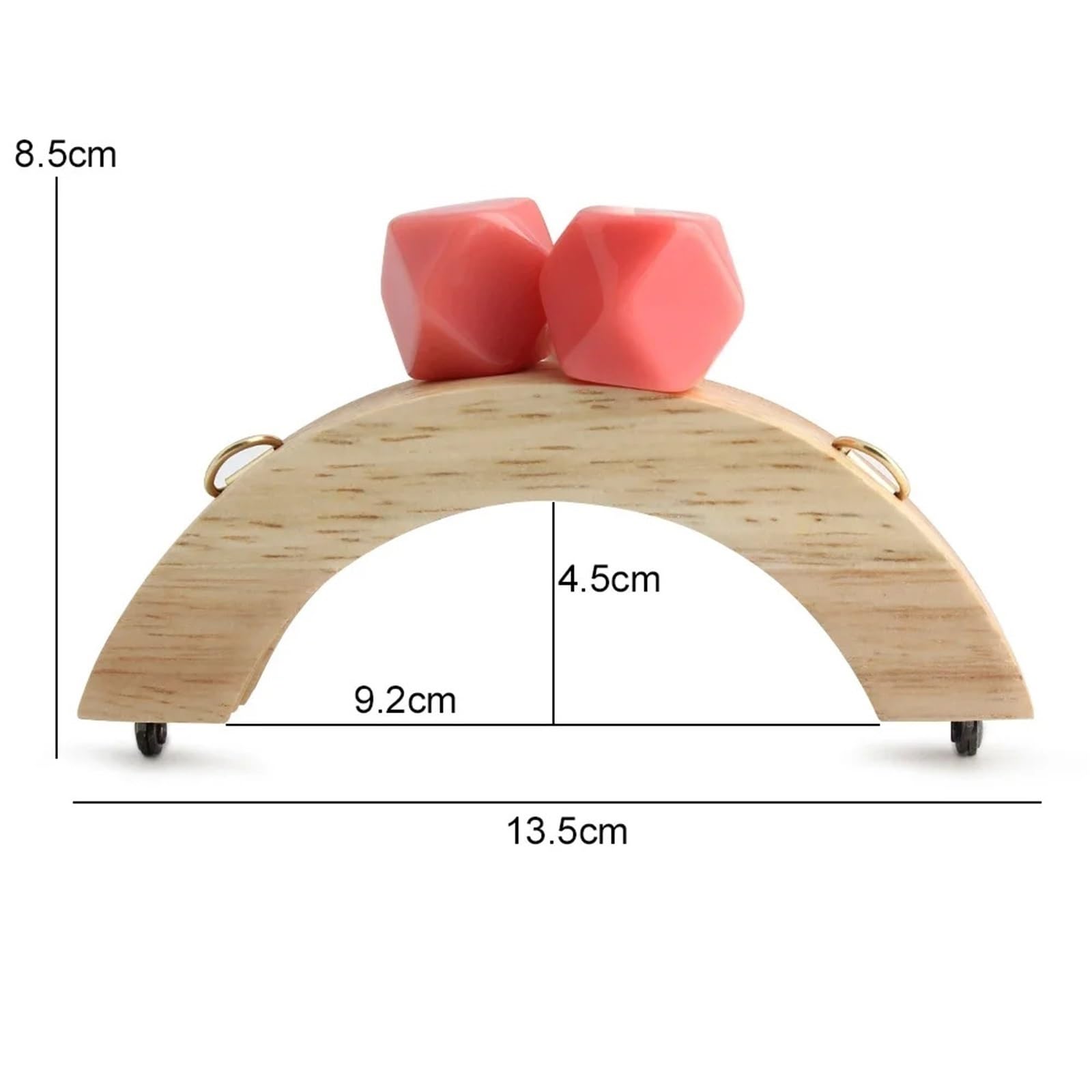 MRKU Asa de Madera para Bolso, Accesorios para Bolsos, Manualidades, Bricolaje, fabricación, 1 par, Cierre de Broche, Tornillos para Bolsos, Marco, reemplazo de Carteras, Costura para proyectos