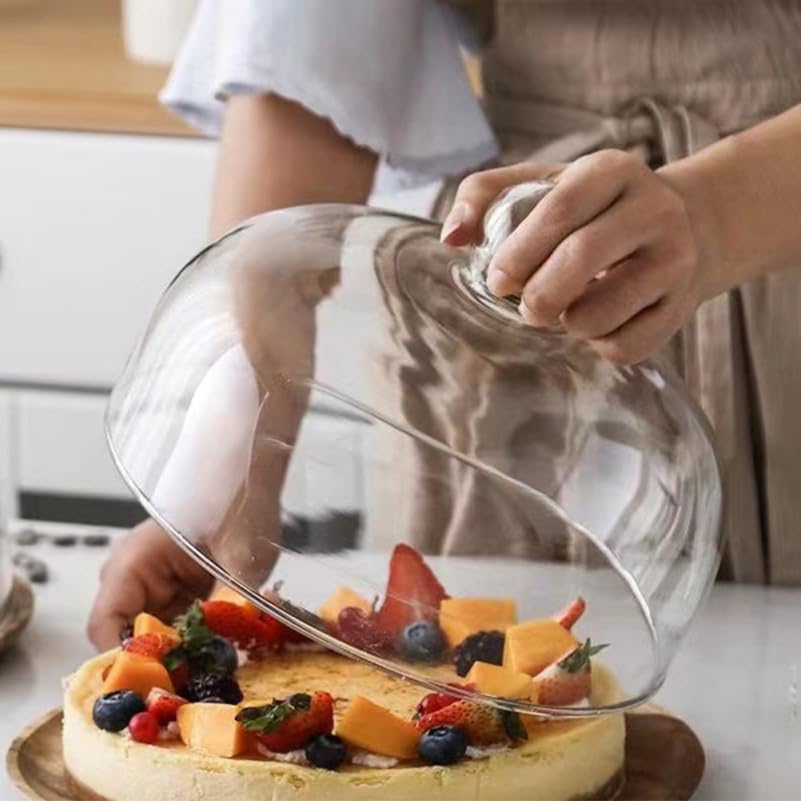 Amosfun Kuchenform Klare Tortenabdeckung Vorspeisenteller Hohe Kuchenkuppel Butterblockabdeckung Käseschmelzkuppel Cupcake-Display-tablett Käseglocke Kuppel Tortenständer Deckel Glas