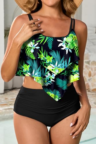 Image of Arolina Plus Size Swimsuits for Women Tankini High Waisted Bikini Sets Tummy Control Bathing Suits (S-24W