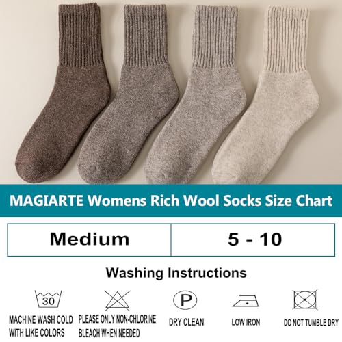 Image of MAGIARTE Women and Mens Merino Wool Socks Christmas Gift Pack Winter Heavy Thick Cushioned Warm Cozy Crew Socks 2 Pack