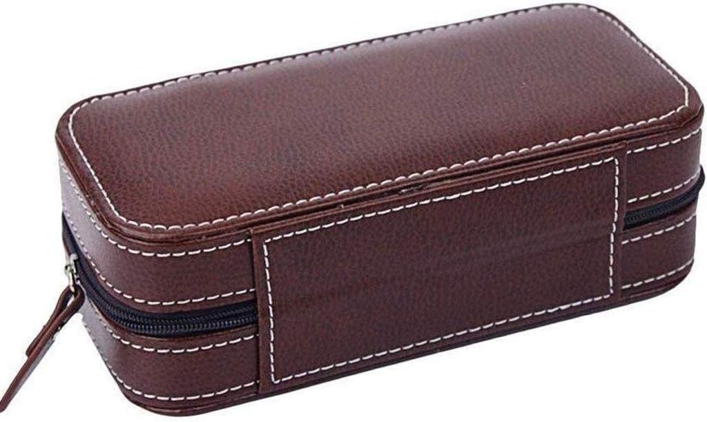 TONPOP Organizer Case Uhrenbox – 2-Bit-Uhren-Aufbewahrungsbox, Reißverschluss-Uhrentasche, Leder, Reisen, tragbare Uhr, Schmuckschatulle/a