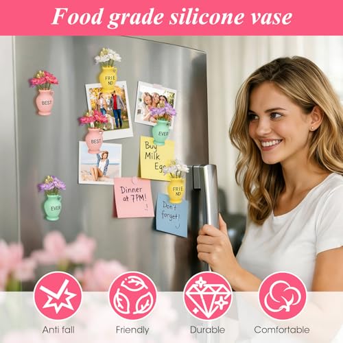 Imán decorativo Mini Florero de silicona que brilla miniatura 4