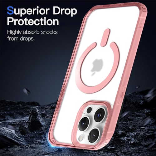 Image of KARWAN️ Hybrid Transparent iPhone 16 Pro Back Cover Case Compatibe with Mag-Safe | Shockproof Design |Camera Protection Bump | Transparent Back Cover Case for iPhone 16 Pro (PC, TPU | Pink