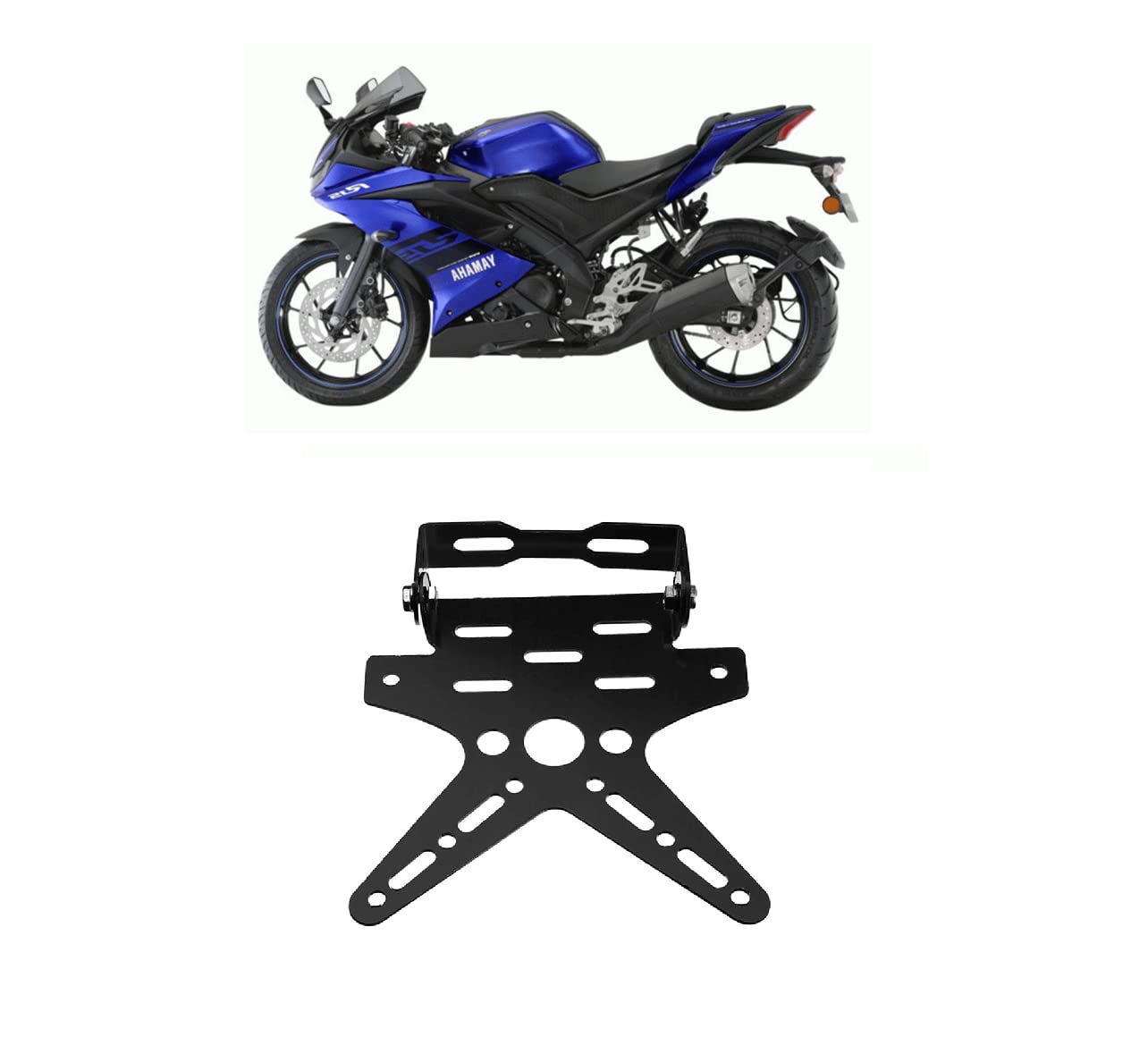 SRPHERE R15 V3 X Type Tail Tidy Bike Number Plate (Iron 2 cm x 10 cm