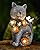 Vuees Solar Garden Statues Lights, Cat Figurines Succulent Flower Butterfly Art Design for Home, Outdoor, Patio, Porch, Yard, Balcony Ornament, Unique Gift Ideas for Housewarming Gardening Mom Grandma
