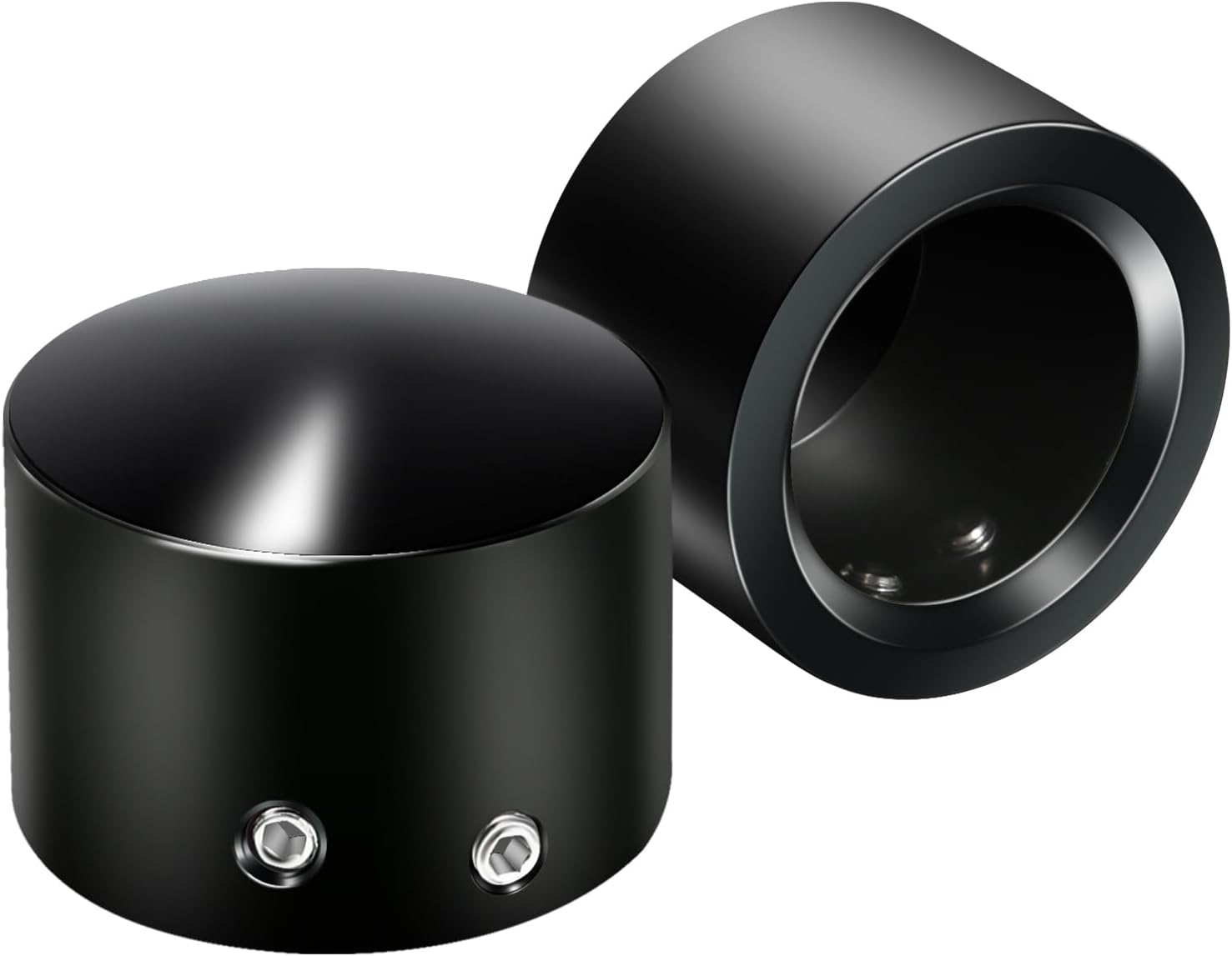 AILMOTOBlack Front Axle Cap, Axle Nut Covers Compatible for Harley Davidson 2002-2023 Touring Street Glide Road Glide Road King Dyna Sportster Softail Heritage