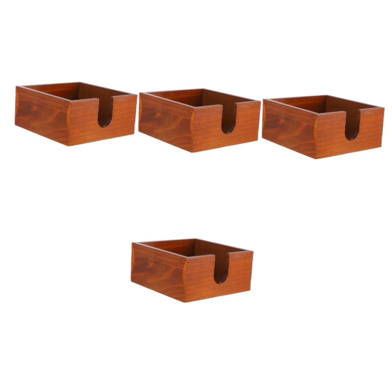 Ciieeo 4 Porta Servilletas De Madera Para Baño Dispensador De Servilletas Con Diseño Ahuecado Lateral Para Facilitar El Acceso A Las Servilletas.