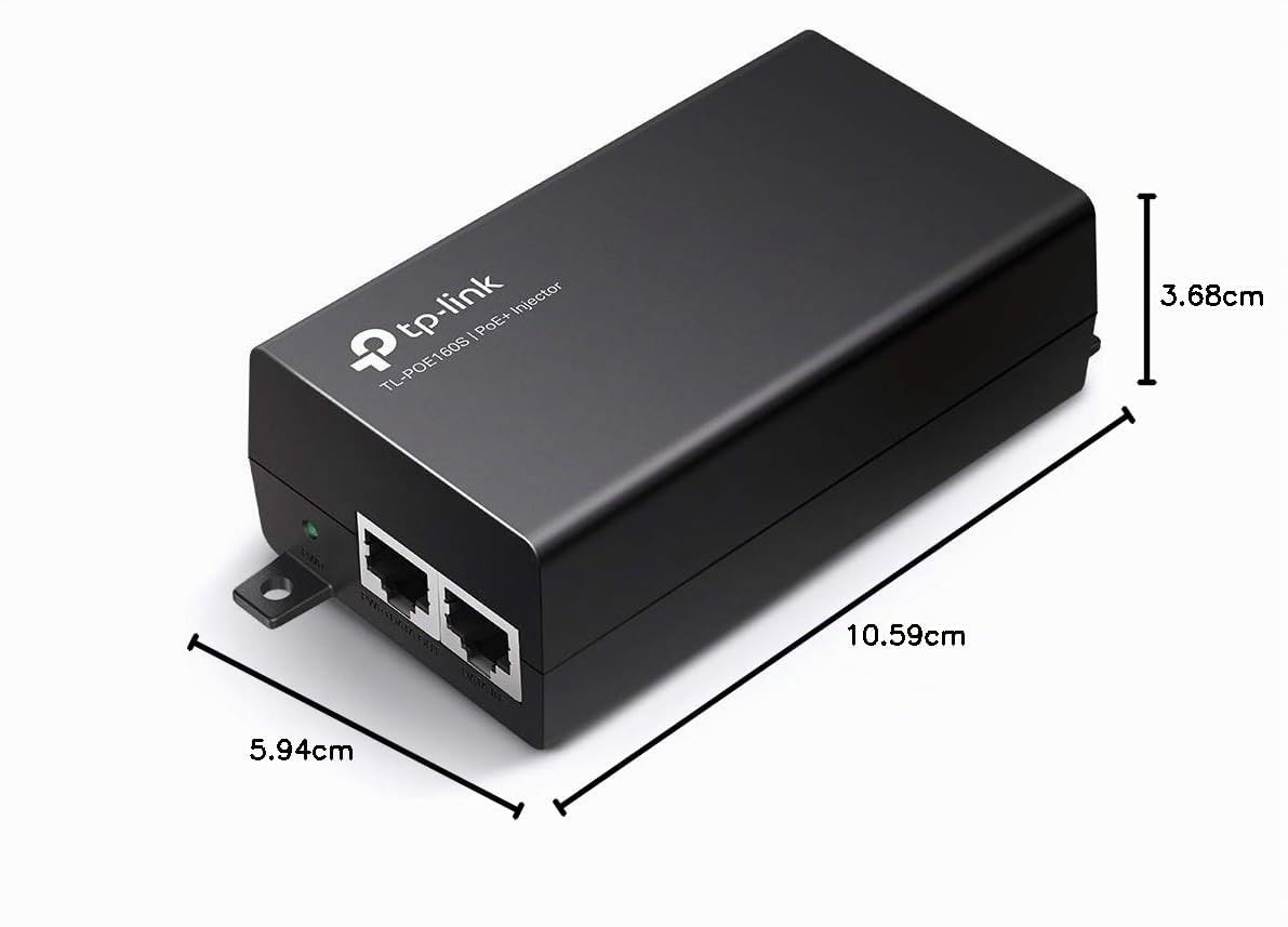 TP-Link 802.3at/af Gigabit PoE Injector , Non-PoE to PoE Adapter , Supplies PoE (15.4W) or PoE+ (30W) , Plug & Play , Desktop/Wall-Mount , Distance Up to 100m (TL-PoE160S)