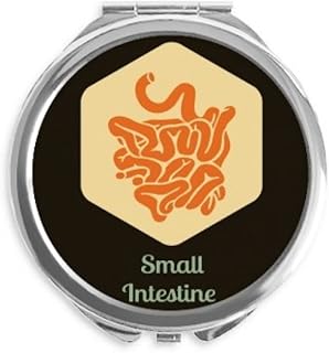 Body Organs Small Intestine Hand Compact Mirror Round Portable Pocket Glass