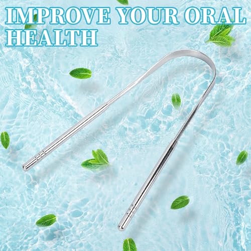 Tongue Scraper Stainless Steel Tongue Cleaner Metal Tongue Care Tool Oral Cavity Scrapers Tongue Scraping Fresh Breath Care Scraper for Dental Hygiene and Reducing Bad Breath ('U' Shape) - Image 3