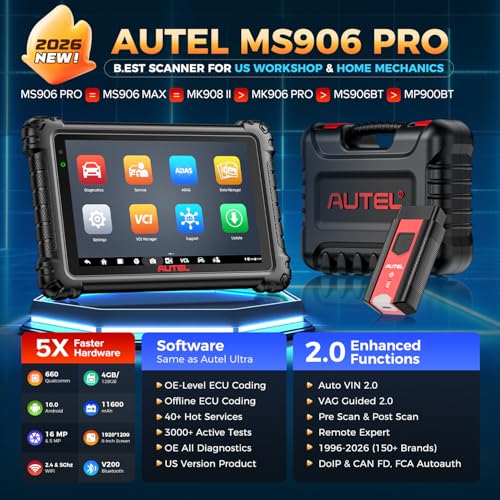 Autel Scanner MaxiSys MS906 PRO, 2026 MS906PRO Same as MS906MAX, 2.0 of MS908S MS906BT, Lite of Elite II PRO, DoIP CAN FD, 36+ Service, 3000+ Active Tests, Auto Scan 2.0, OE Bidirectional Diagnostic - Image 4