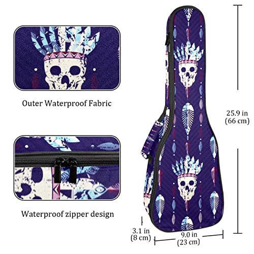 Housse pour ukulélé bohémien, hippie, tête de mort, sac à dos avec sangles réglables - Les Beatles, Paul McCartney, John Lennon, RIngo Starr, George Harrison Housse pour ukulélé bohémien, hippie, tête de mort, sac à dos avec sangles réglables – Image 4