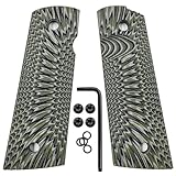 Cool Hand 1911 G10 Grips, Magwell Cut, Full Size (Government/Commander), Sunburst Texture, Ambi Safety Cut (Phoenix Feather Tan/Green)