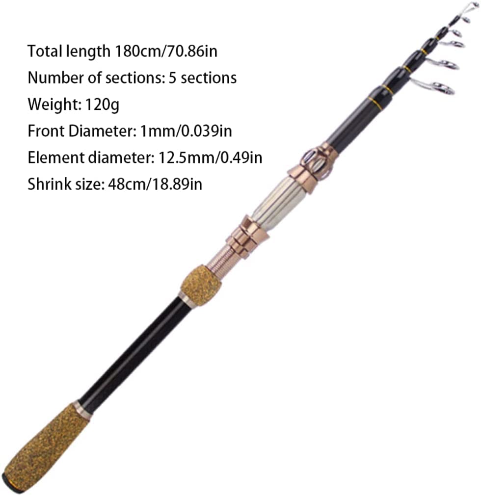przenośny Wędka 70.86in Hengel Koolstofvezel Telescopische Hengel voor Zout & Zoetwater Baitcasting Hengels Outdoor Hengel mocne i gładkie