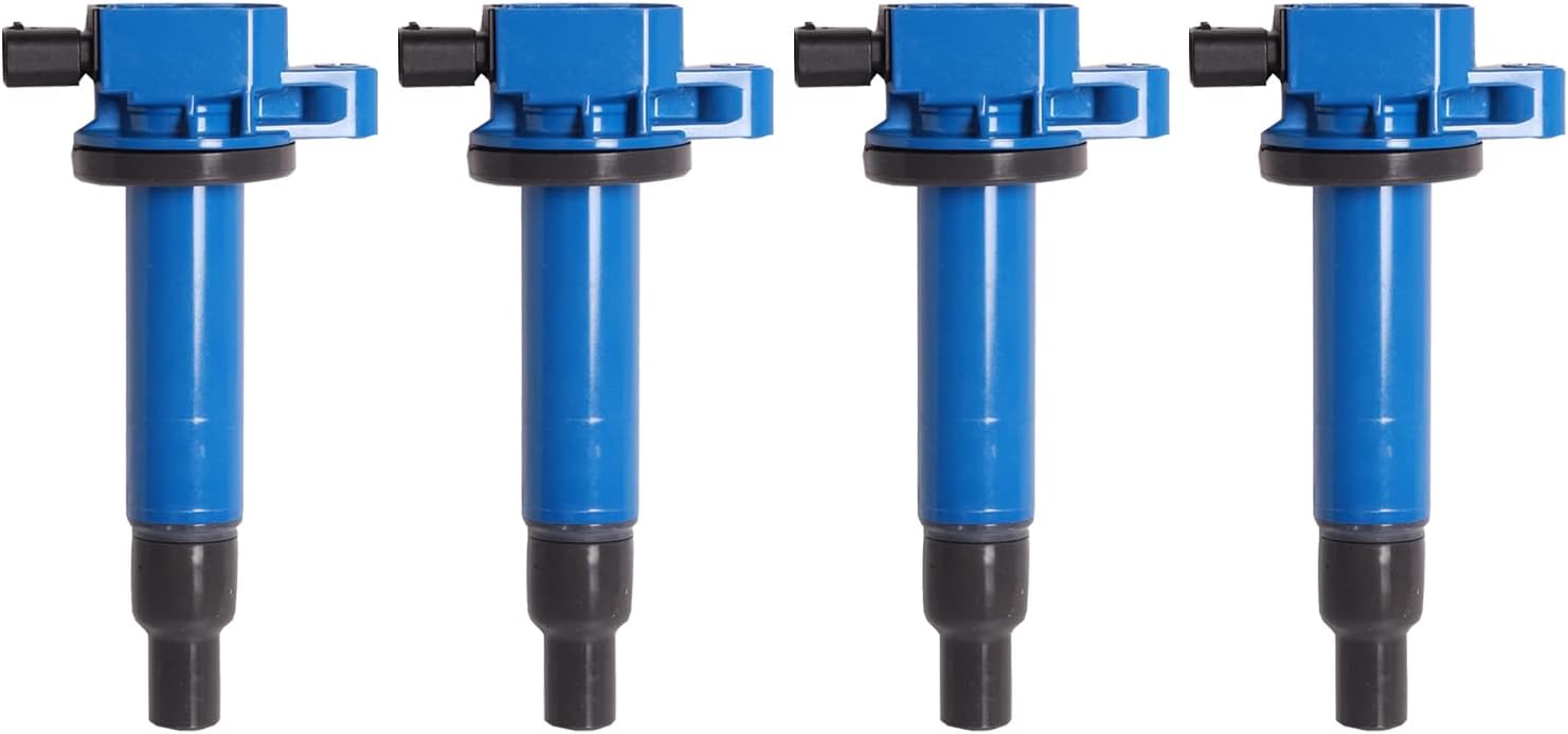 ENA Set of 4 Blue Ignition Coil Pack 1.3L 1.5L L4 Compatible with Scion Toyota 2000-2019 Prius 2000-2005 Echo Yaris 2004 2005 2006 xA xB Coils for UF316 9091902240 C1304 193175931 6731306