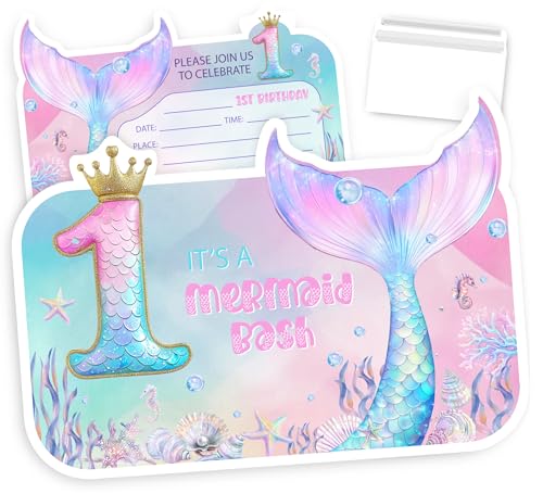VAVINCI Mermaid Birthday Invitations