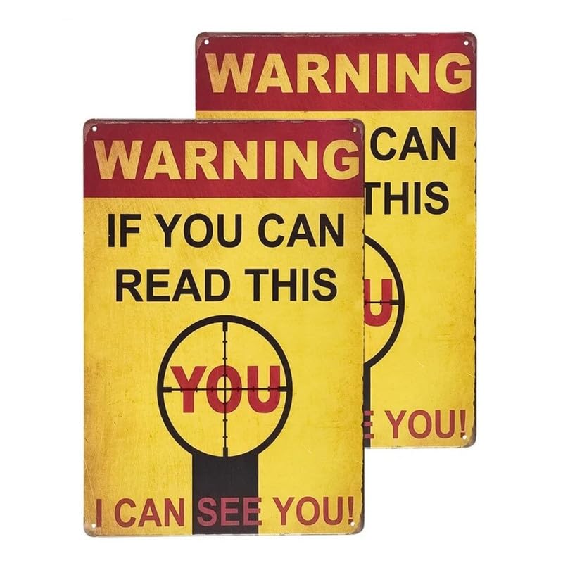 Letrero de metal – 2 unidades. Advertencia: propiedad privada, si puedes leer esto, estás en rango, no Trespassing
