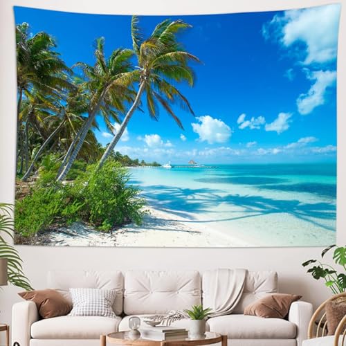 Tapisserie murale nature paysage mer pour cacher un mur blanc sans peindre