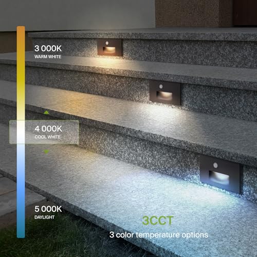 Image of ASD LED Step Light | Motion Sensor, Stair Riser Deck Patio | Bronze