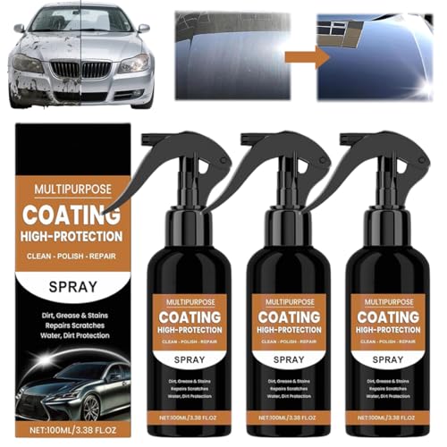 Turbo Shine Nexa Turbo Shine Nexa Spray (3 Stück) 3-in-1 Auto Politur Set & Kratzerentferner für Lack Nano-Reparatur- und Schutzbeschichtung für ultimativen Glanz langanhaltende Nexa Autopflege
