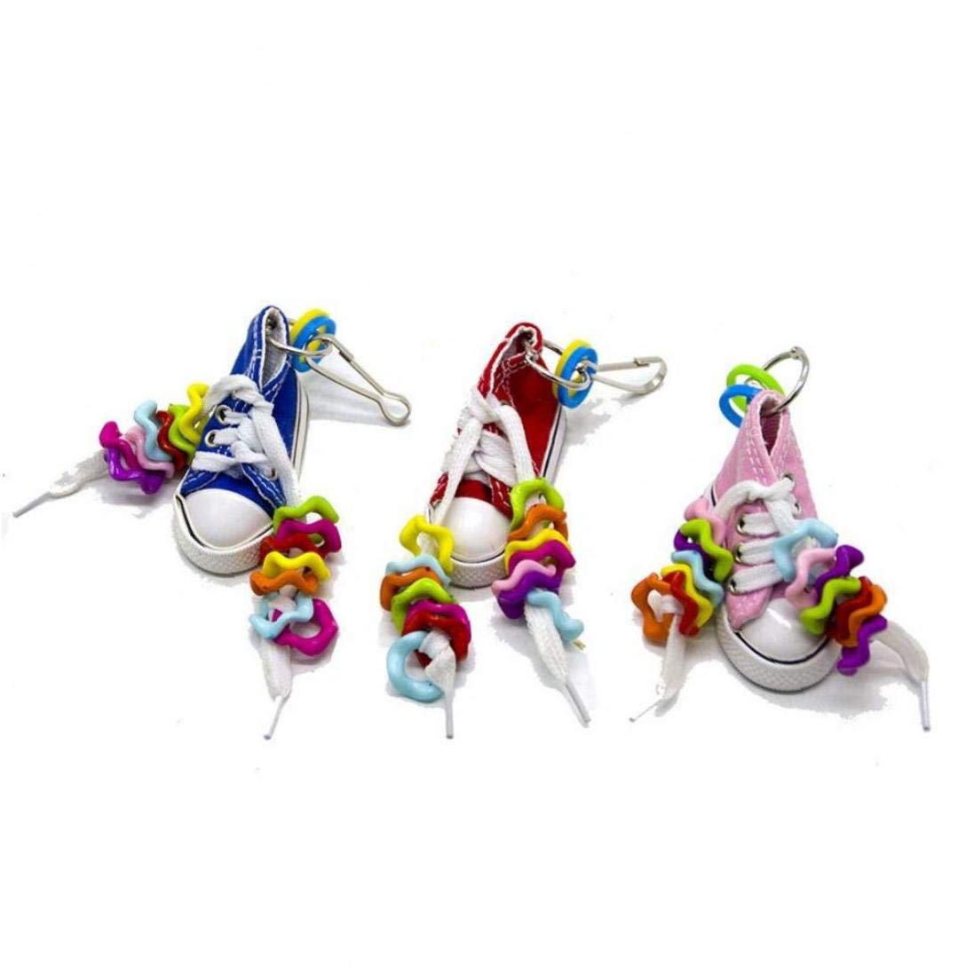 Hotaden Parrot Claw Toy Bird Toy Mini Canvas Shoe Acrylic Wave Canvas Shoe Claw Foot Grab Hand Pet Bird Random Color