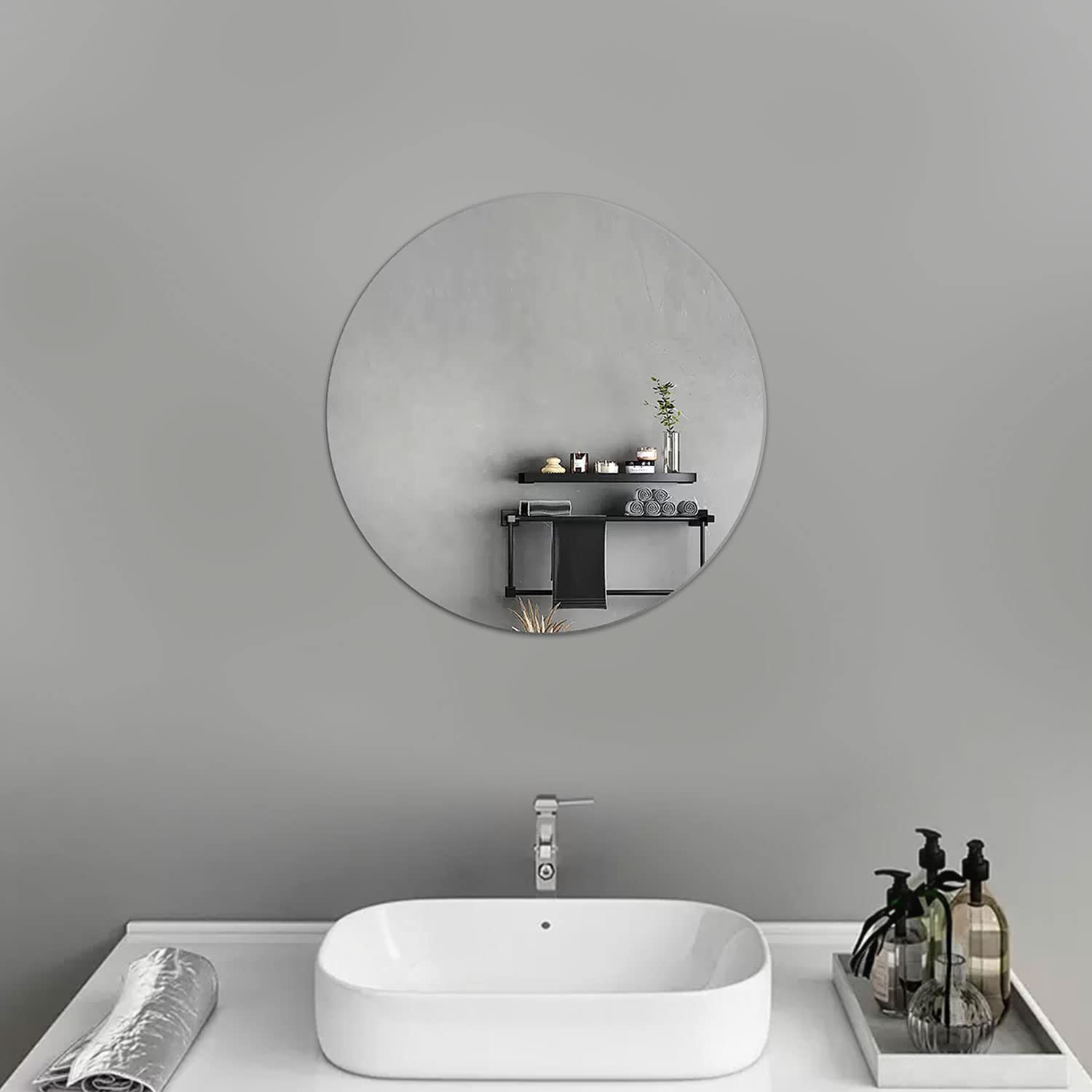 10 Specchi Rotondi Autoadesivi In Acrilico - 10x10cm, Spessore 2mm, Per Decorazione Casa - Foto 6