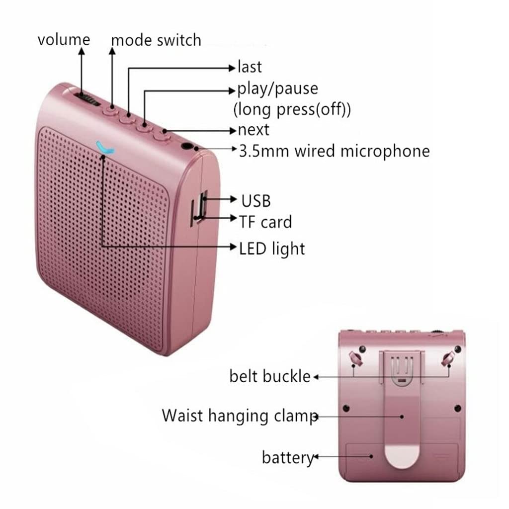 Microfono Portatile, Altoparlante, Mini Amplificatore vocale, Radio, Insegnante, Guida turistica