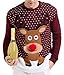 Daisysboutique Men's Holiday Reindeer Snowman Santa Snowflakes Sweater (Large, Reindeer)