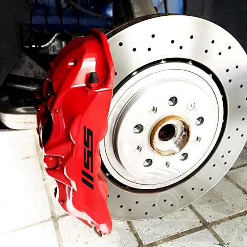 Image of 6Pcs SS Car Brake Calipers Rims Wheels Stickers Compatible Equinox Malibu Camaro Traverse Blazer Cruze Trailblazer Trax Sonic Spark