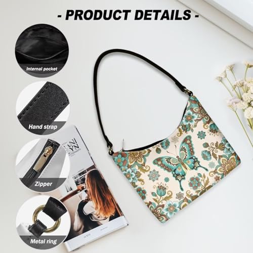 Image of Handbag for Women Leather Underam Shoulder Bag with Zipper Fashion Work Purse Waterproof Travel Wallet