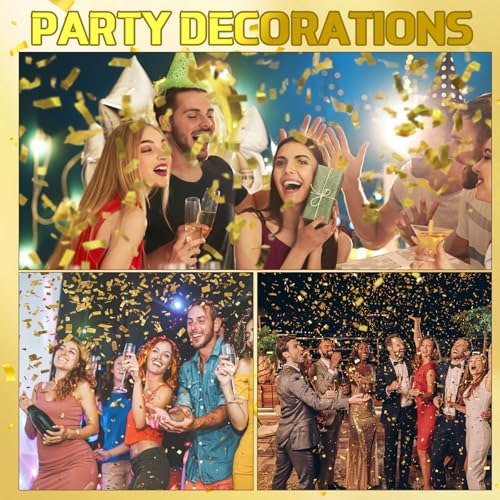 Image of Sumind 1000 Grams Gold Large Metallic Confetti Rose Glitter Throwable Table Scatter Foil Confetti for Wedding Birthday Party Baby Shower Graduation Christmas Celebrations