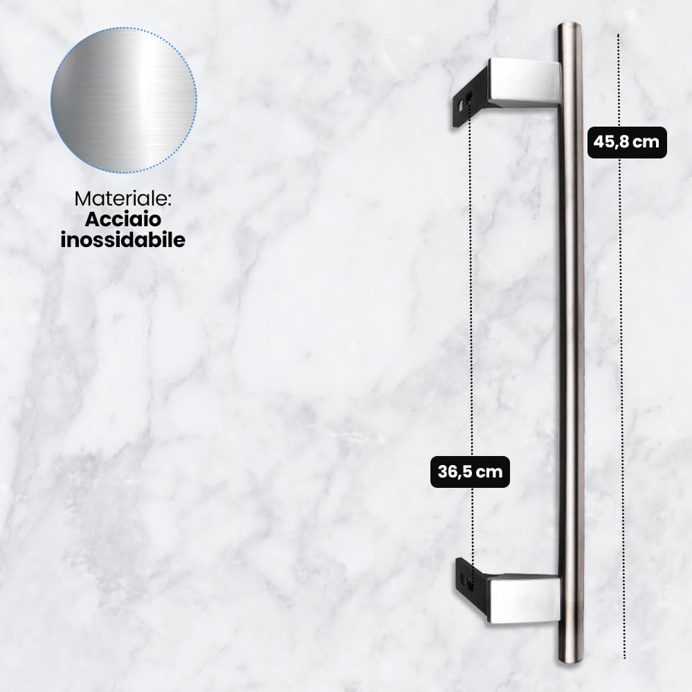 ANAKEL HOME Maniglia di Ricambio Frigorifero 743843200 Compatibile con Liebherr, Maniglia Porta Frigorifero | Acciaio Inox, 45,8 cm