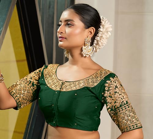Image of Vihu Fashion Women Silk Half Sleeve Blouse