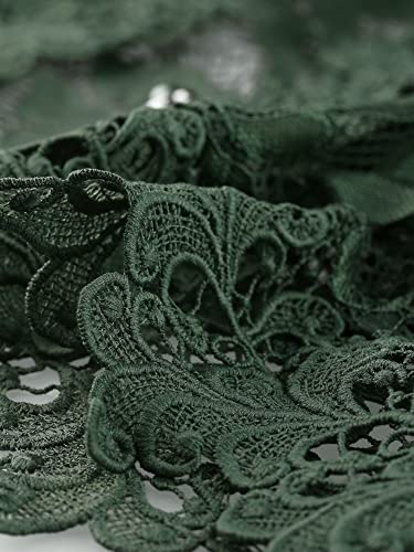 Allegra K Floral Lace Shrug For Women's Wedding Guest Cap Sleeve Formal Sheer Bolero Cardigan Large Dark Green #TOP4