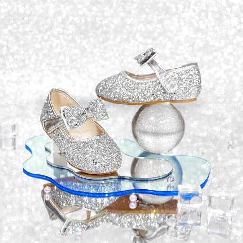 Image of PHIRAMIN Toddler Flower Girl Dress Shoes - Little Girl Mary Janes Flats Wedding